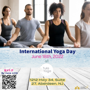 International day of Yoga at Tula Yoga Aberdeen NJ